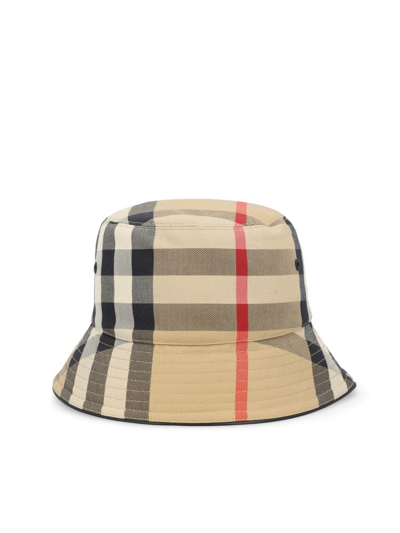 Burberry Beige Canvas Giant Check Bucket Hat