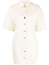 Nanushka Short-sleeve Shirt Dress In Beige