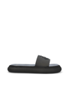Moncler Logo-embossed Slide Sandals In Black