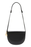 Stella Mccartney Black Frayme Medium Shoulder Bag In 1000