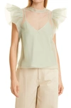 JONATHAN SIMKHAI CORINA RECYCLED ORGANZA BLOUSE