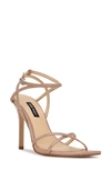 Nine West Tidle  Womens Ankle Strap Dressy Heels In Light Natural Patent