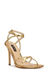 Nine West Women's Tidle Ankle Strap Dress Sandals In Gold