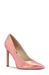 Nine West Women's Tatiana Pointy Toe Pumps Women's Shoes In Neon Pink Multi