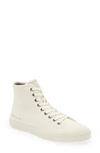 Allsaints Bryce Logo-print Cotton-canvas High-top Trainers In White