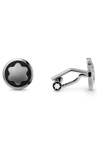 MONTBLANC MONTBLANC SNOWCAP STAINLESS STEEL CUFF LINKS