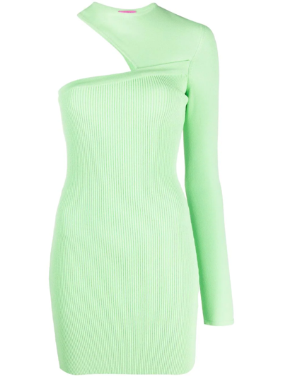 Gauge81 Tinino Knit One-sleeve Dress In Pistachio