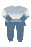 Feltman Brothers Colorblock Sweater & Pants Set In French Blue