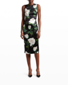 Dolce & Gabbana Silk Dress With Floral Print Dresses Multicolor In Black Prt