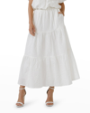 Endless Rose Floral Cotton Midi Skirt In White