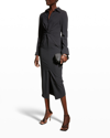 Cinq À Sept Mckenna Twist Midi Shirt Dress In Navy