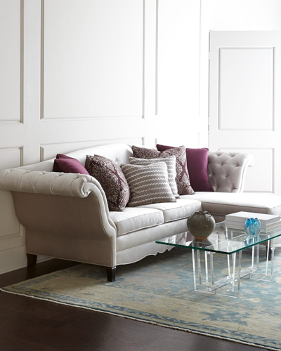 Haute House Duncan Sectional Sofa In Plum/silver/tan
