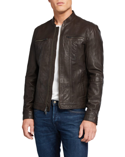 John Varvatos Men's Lambskin Leather Jacket In Black