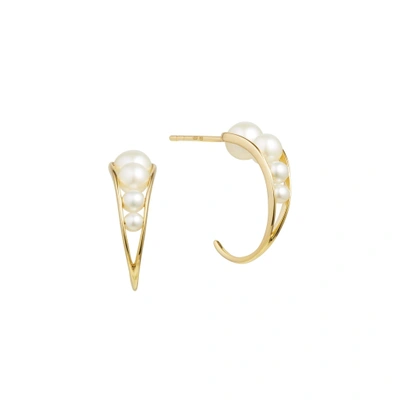 Ruifier 18kt Yellow Gold Morning Dew Pearl Droplet Earrings