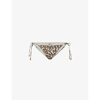 TORY BURCH TIE-DETAIL ANIMAL-PRINT HIGH-RISE BIKINI BOTTOMS