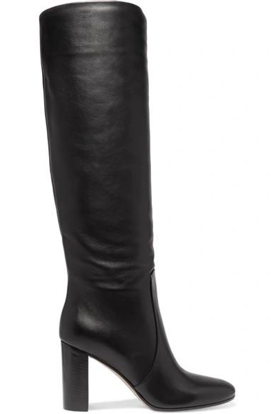 Gianvito Rossi Laura 85 Leather Knee-high Boots In Black