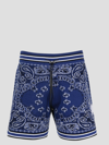 Amiri Bandana Paisley Drawstring Waist Crochet Shorts