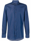 FAY FRENCH COLLAR SHIRT IN STONE-WASHED DENIM