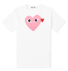 Comme Des Garçons Play Heart Graphic Crewneck Short Sleeve T-shirt In Pink