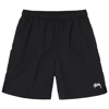 Stussy Stock Water Short Black Nylon Short With Logo Embroidery - Stock Water Short In Black