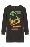 Truce Kids' Janis Joplin Long Sleeve Cotton Graphic Dress In Dark Grey