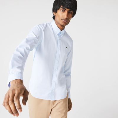 Lacoste Slim Fit Premium Cotton Shirt - 18 - 46 In Blue