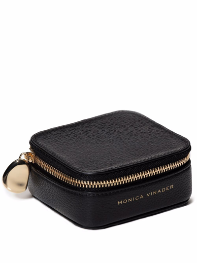 Monica Vinader Leather Travel Jewellery Box In Black