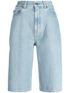 TU ES MON TRESOR THE TURQUOISE HIGH-RISE DENIM BERMUDA SHORTS