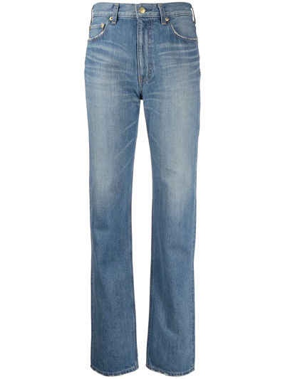 Tu Es Mon Tresor The Labradorite High-rise Slim-leg Jeans In Mid Denim