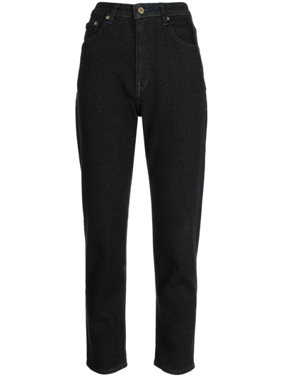 Tu Es Mon Tresor The Sapphire Stovepipe-fit Jeans In Black