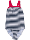 IL GUFO STRIPED RUCHED SWIMSUIT