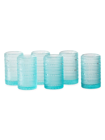 Fortessa Jupiter 6-piece Iced Beverage Glass Set In Pool Blue