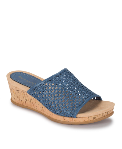 Baretraps Women's Flossey Wedge Slide Sandal Women's Shoes In Light Blue