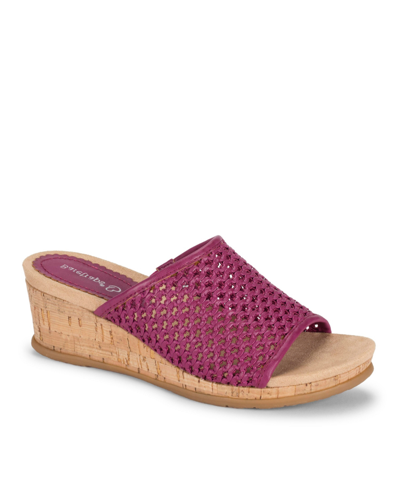 Baretraps Flossey Platform Slide Wedge Sandals Women's Shoes In Magenta
