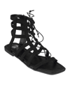 Gc Shoes Womens Lace Up Square Toe Gladiator Sandals In Black