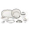 LORREN HOME TRENDS WAVY MIX AND MATCH BONE CHINA SERVICE FOR 8-FIONA, SET OF 57