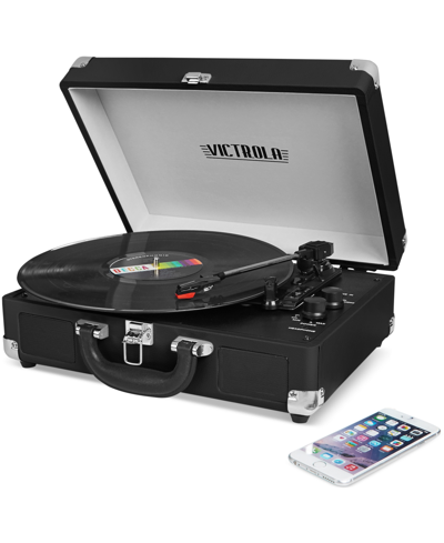 Victrola Solid Suitcase Bluetooth Record Player In Black