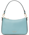 Kate Spade Hudson Leather Convertible Crossbody In Agean Teal/pale Gold