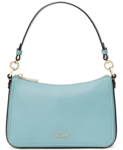 Kate Spade Hudson Leather Convertible Crossbody In Agean Teal/pale Gold