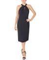 Julia Jordan Sleeveless Twist Neck Sheath Dress In Black