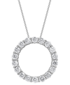 Macy's Diamond Circle 18" Pendant Necklace (2 Ct. T.w.) In 14k White Gold In White Gold