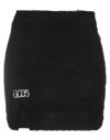 Gcds Crystal-logo Brushed Mini Skirt In Black