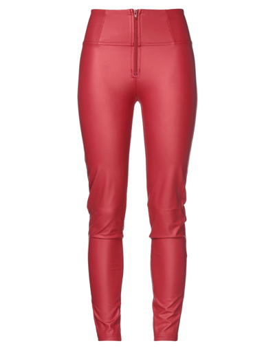 FREDDY FREDDY WOMAN PANTS RED SIZE M POLYESTER, ELASTANE