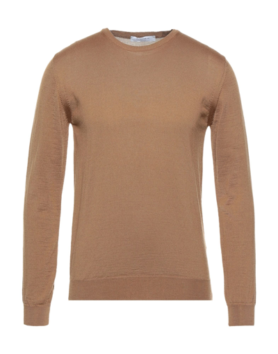 Gazzarrini Man Sweater Camel Size Xl Merino Wool, Acrylic In Beige