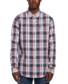 Original Penguin Men's Plaid Long-sleeve Button-down Shirt In Blue Coral