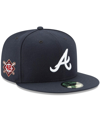 New Era Men's Atlanta Braves Road Authentic Collection On-field 59fifty Fitted Cap In Navy