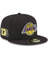 New Era Men's Black Los Angeles Lakers 17-time Champions Side Patch 59fifty Fitted Hat In Black