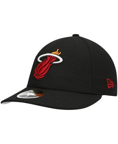 New Era Men's Black Miami Heat Team Low Profile 59fifty Fitted Hat