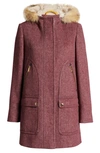 Sam Edelman Hooded Duffle Coat In Bordeaux