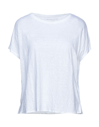 Majestic Filatures Woman T-shirt White Size 4 Linen, Elastane